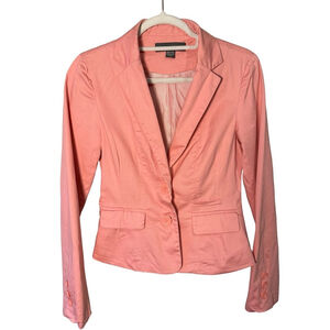 Suzy Shier Coral Blazer Size XS Cotton Lightweight Spring Tailored Feminine